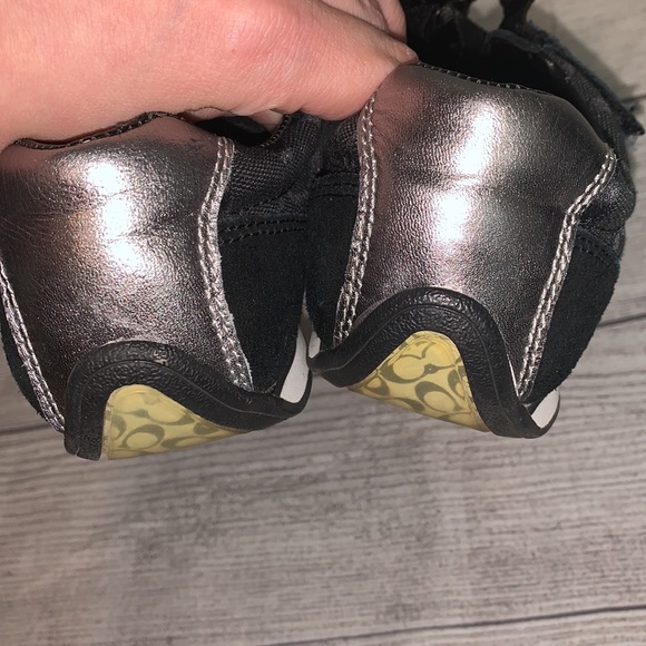 Coach Velcro silver black Jenney sneakers size 7M - Picture 4 of 6